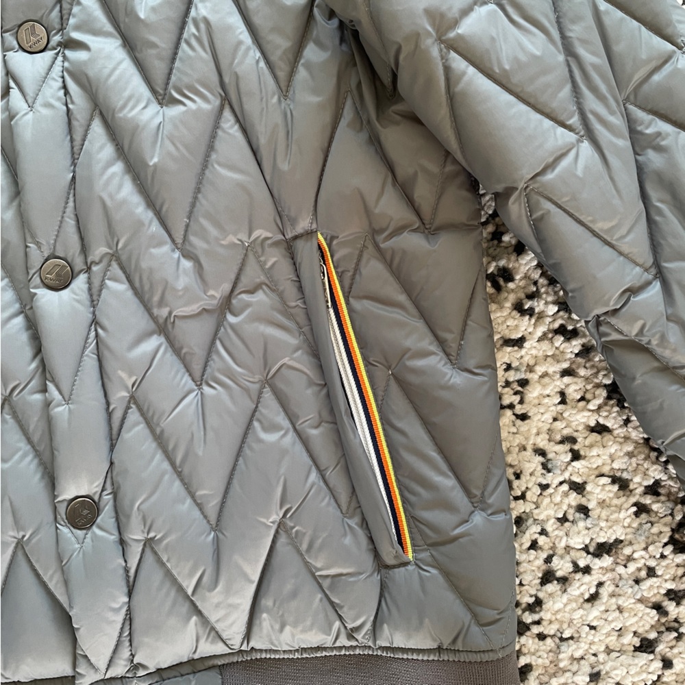 K-Way Gray Puffer Jacket - Picture 4 of 9
